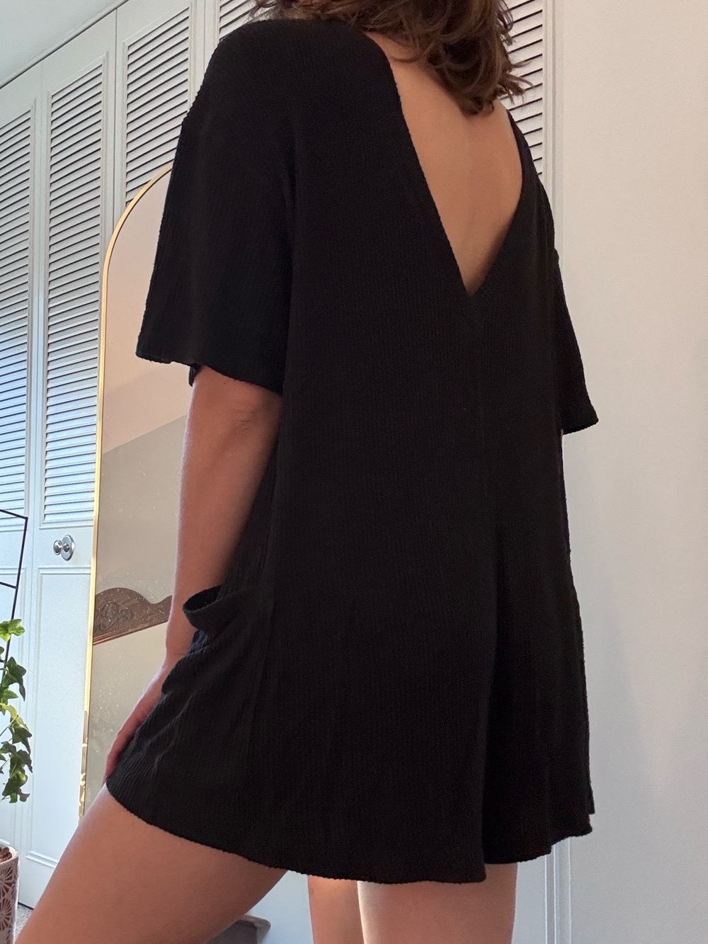 Black Ribbed Romper - Picture 2 of 2